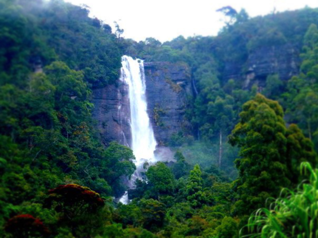 Lovers Leap Waterfall in Nuwara Eliya